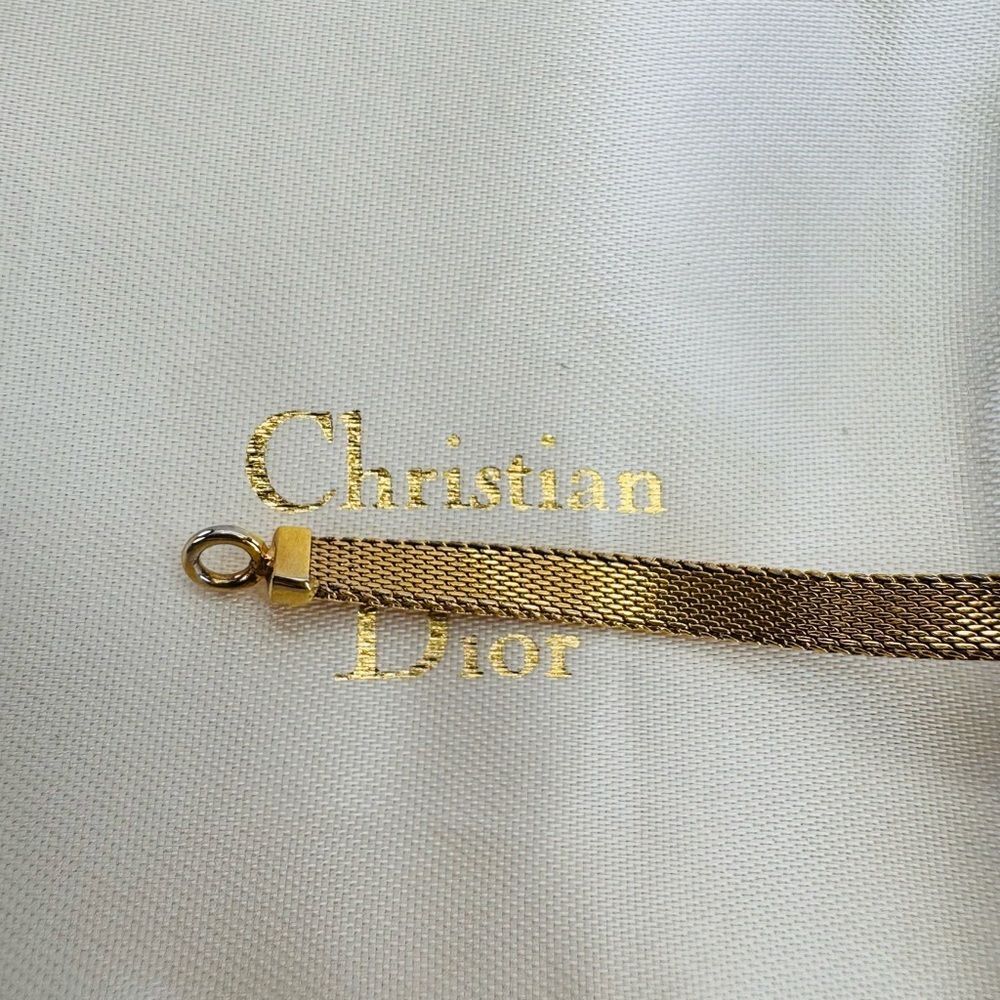 Dior Vintage Gold Mesh Bracelet with CD Logo - Picture 7 of 12